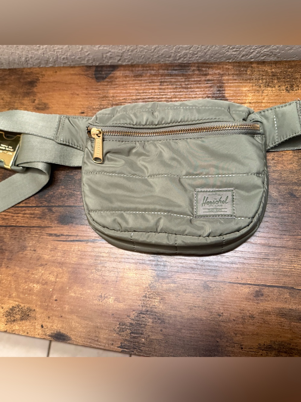 Herschel Fifteen Quilted Belt Bag, dusty olive